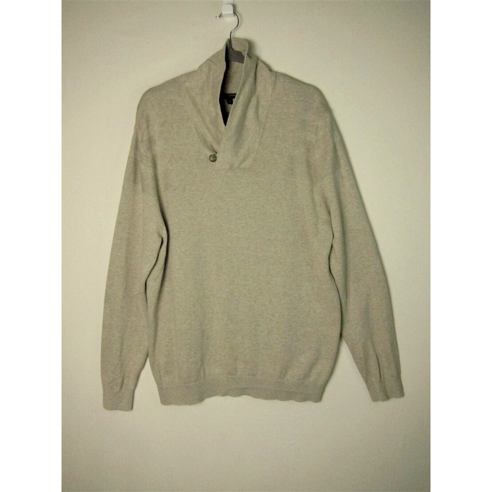 Banana Republic Pullover Men's Beige Sweater Shawl 100% Cotton Size XL